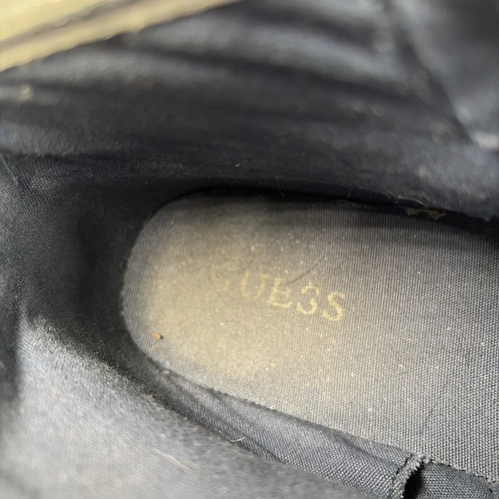 Size 9 M GUESS Krysta High Top Blue Denim‎ Silver Metallic Sneakers Y2K
